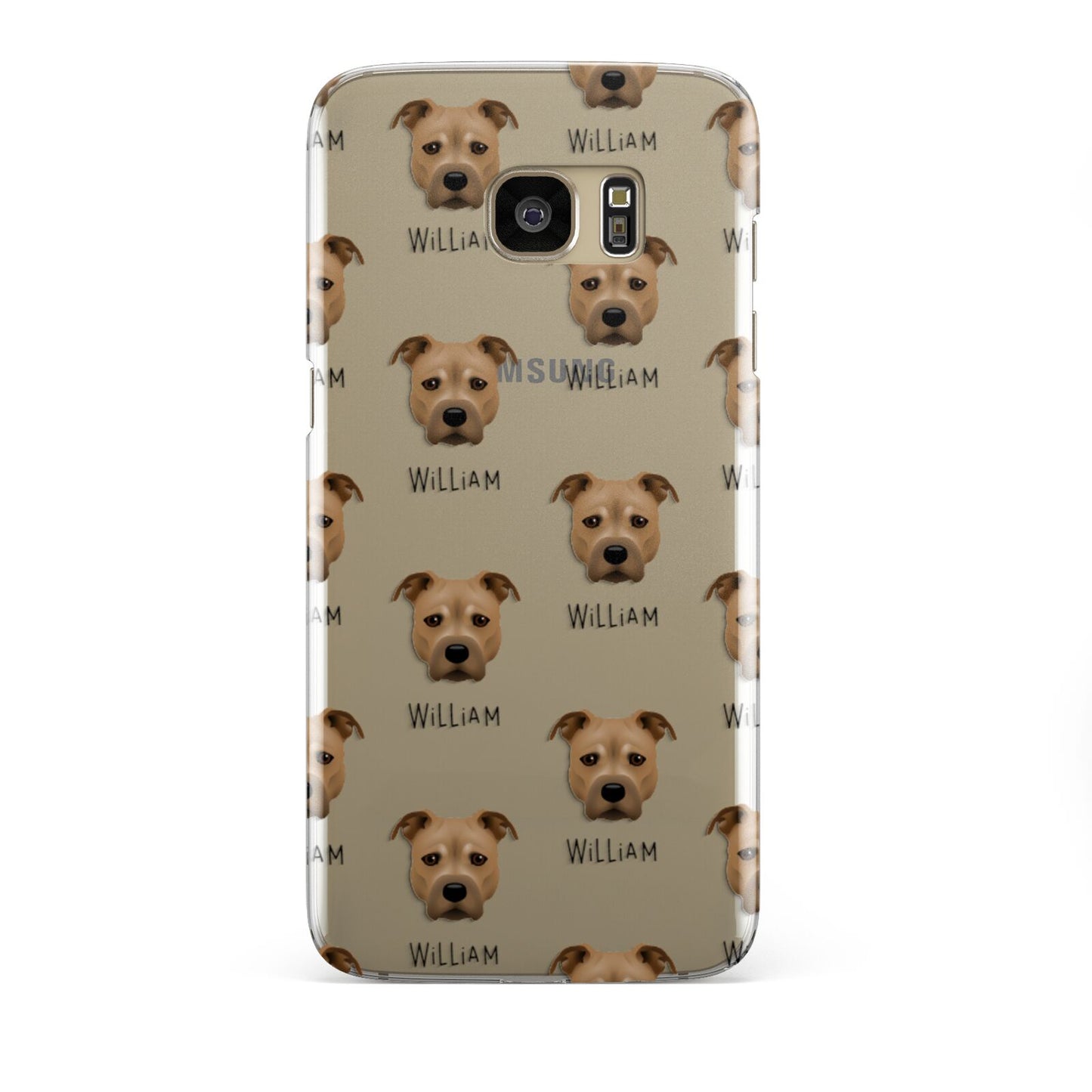 Staffordshire Bull Terrier Icon with Name Samsung Galaxy S7 Edge Case