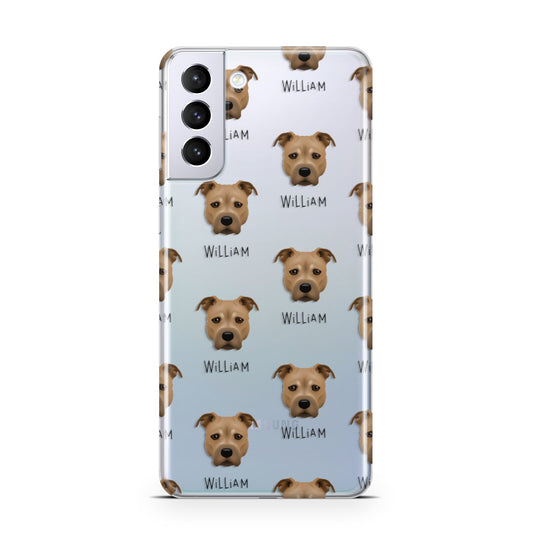 Staffordshire Bull Terrier Icon with Name Samsung S21 Plus Phone Case