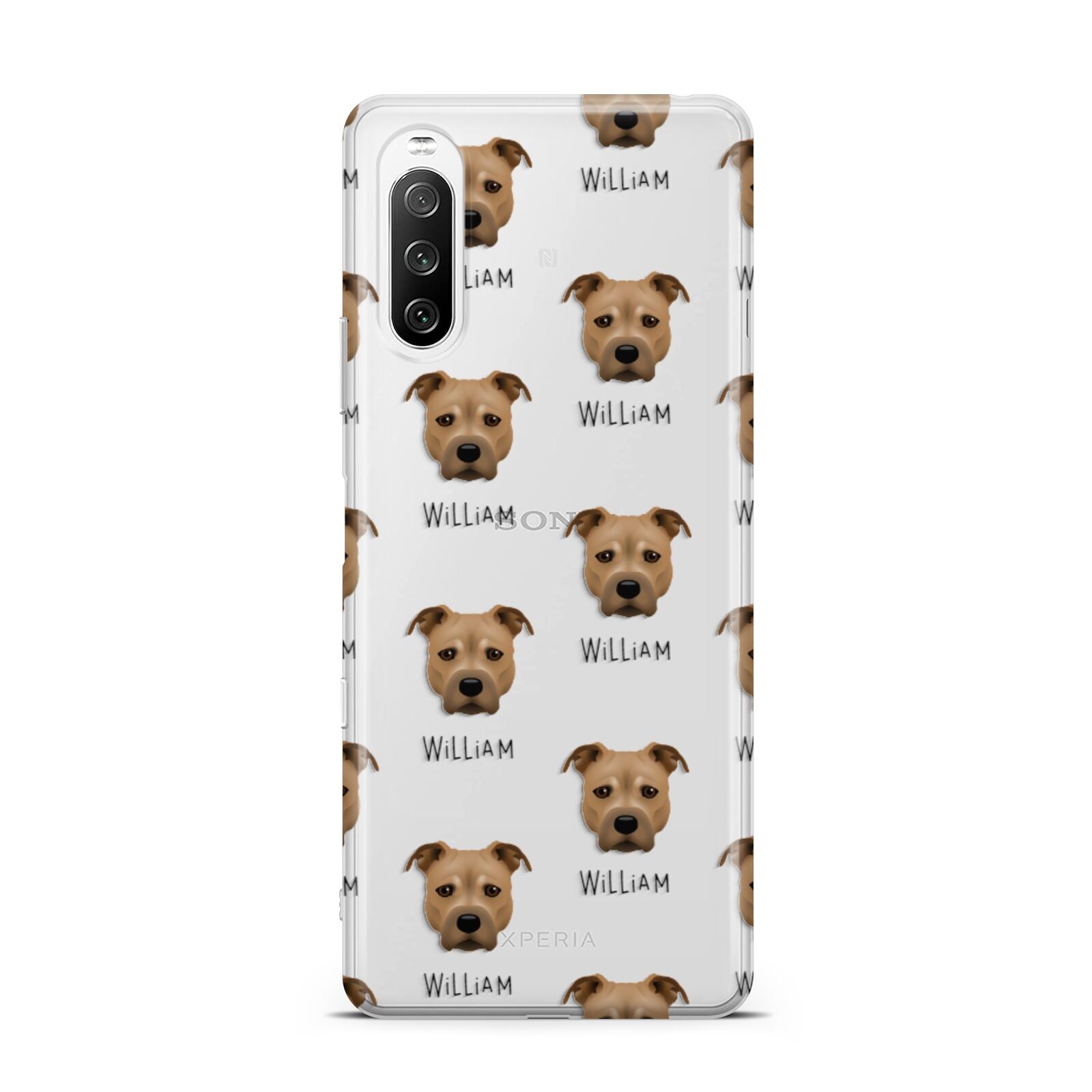 Staffordshire Bull Terrier Icon with Name Sony Xperia 10 III Case