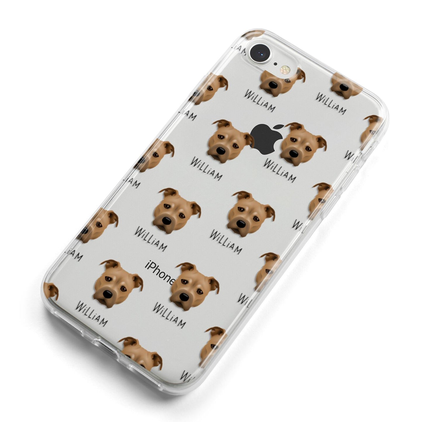 Staffordshire Bull Terrier Icon with Name iPhone 8 Bumper Case on Silver iPhone Alternative Image