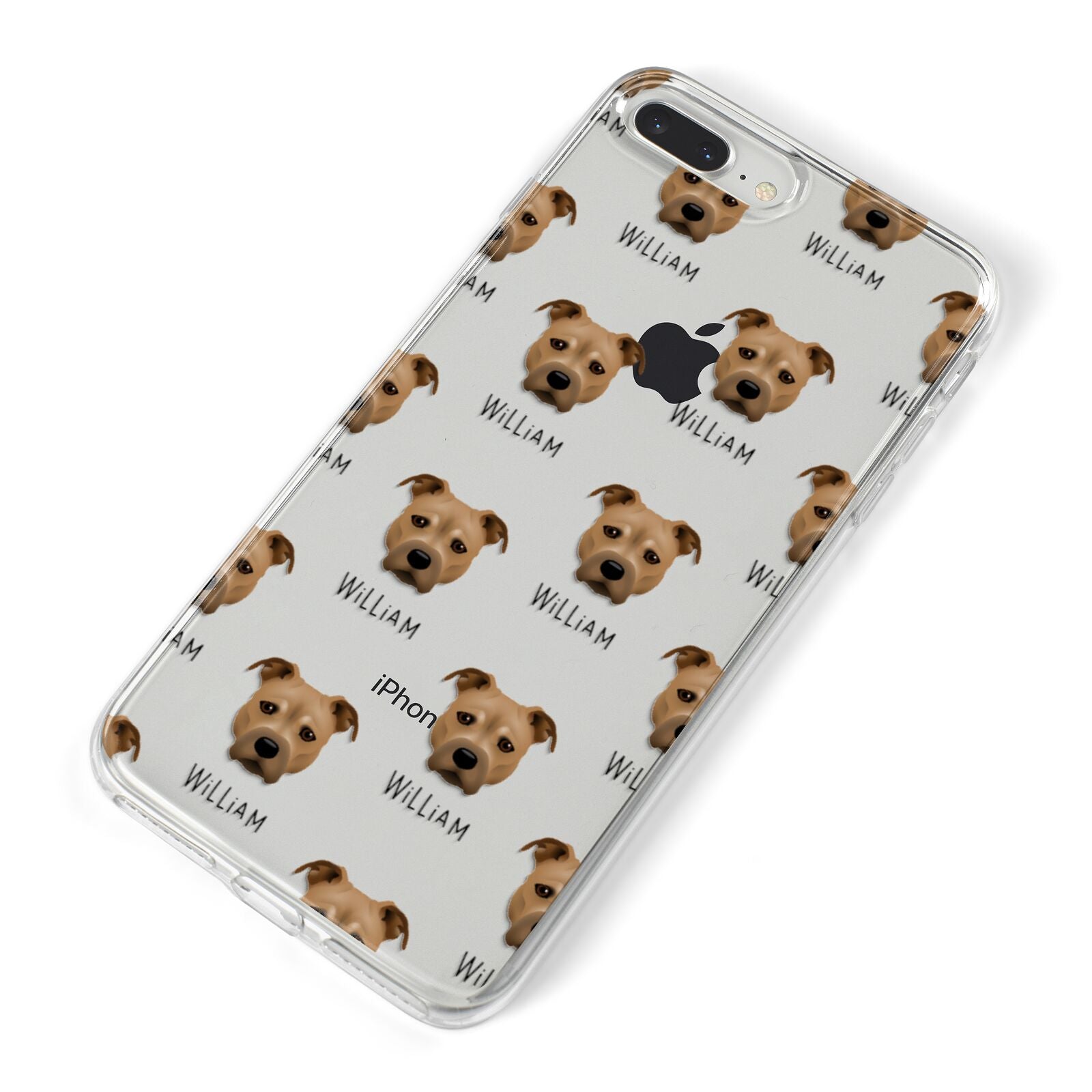 Staffordshire Bull Terrier Icon with Name iPhone 8 Plus Bumper Case on Silver iPhone Alternative Image