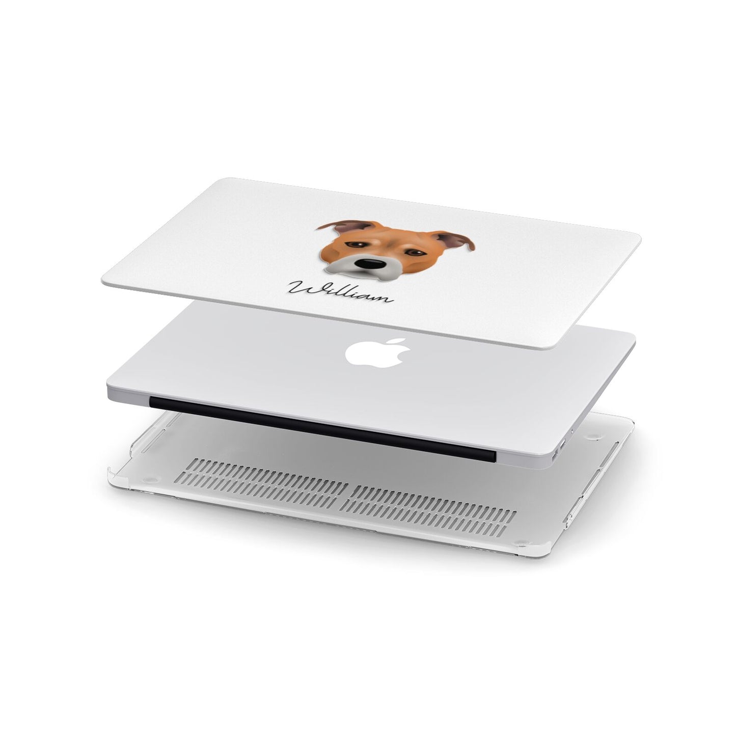 Staffordshire Bull Terrier Personalised Apple MacBook Case in Detail