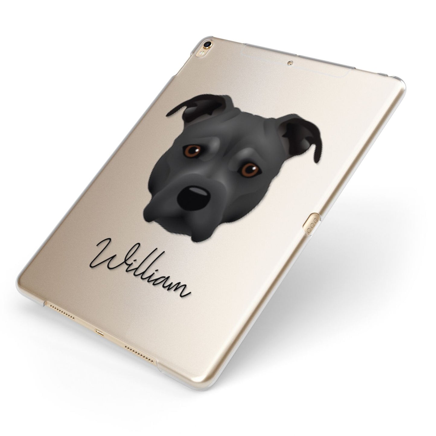 Staffordshire Bull Terrier Personalised Apple iPad Case on Gold iPad Side View