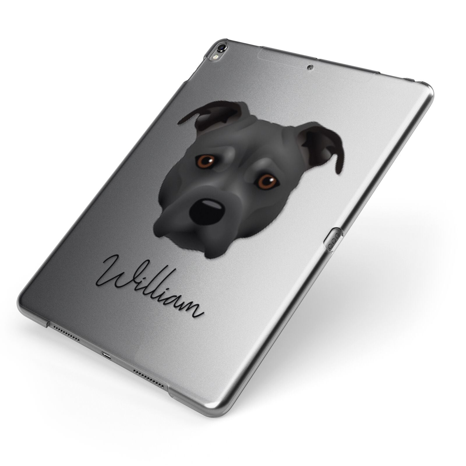 Staffordshire Bull Terrier Personalised Apple iPad Case on Grey iPad Side View