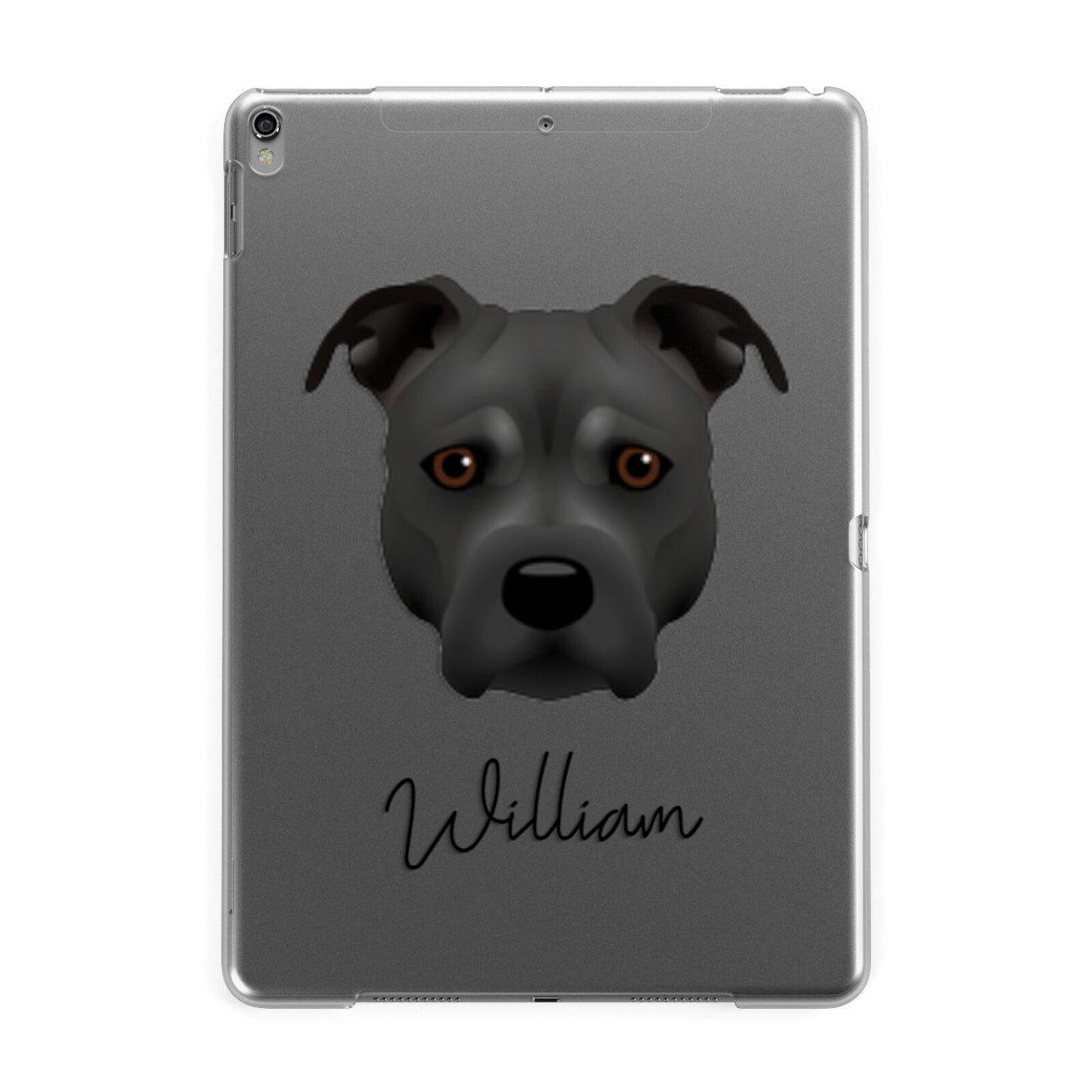 Staffordshire Bull Terrier Personalised Apple iPad Grey Case