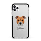 Staffordshire Bull Terrier Personalised Apple iPhone 11 Pro Max in Silver with Black Impact Case