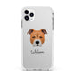 Staffordshire Bull Terrier Personalised Apple iPhone 11 Pro Max in Silver with White Impact Case