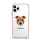 Staffordshire Bull Terrier Personalised Apple iPhone 11 Pro in Silver with Pink Impact Case