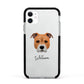 Staffordshire Bull Terrier Personalised Apple iPhone 11 in White with Black Impact Case