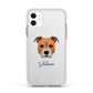 Staffordshire Bull Terrier Personalised Apple iPhone 11 in White with White Impact Case