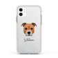 Staffordshire Bull Terrier Personalised Apple iPhone 11 in White with White Impact Case
