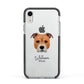 Staffordshire Bull Terrier Personalised Apple iPhone XR Impact Case Black Edge on Silver Phone