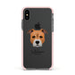 Staffordshire Bull Terrier Personalised Apple iPhone Xs Impact Case Pink Edge on Black Phone