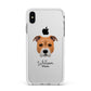 Staffordshire Bull Terrier Personalised Apple iPhone Xs Max Impact Case White Edge on Silver Phone