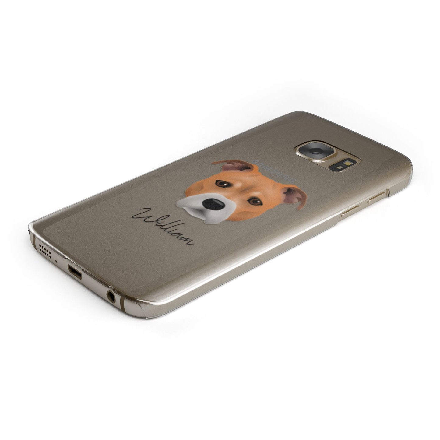 Staffordshire Bull Terrier Personalised Samsung Galaxy Case Bottom Cutout