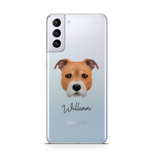 Staffordshire Bull Terrier Personalised Samsung S21 Plus Phone Case