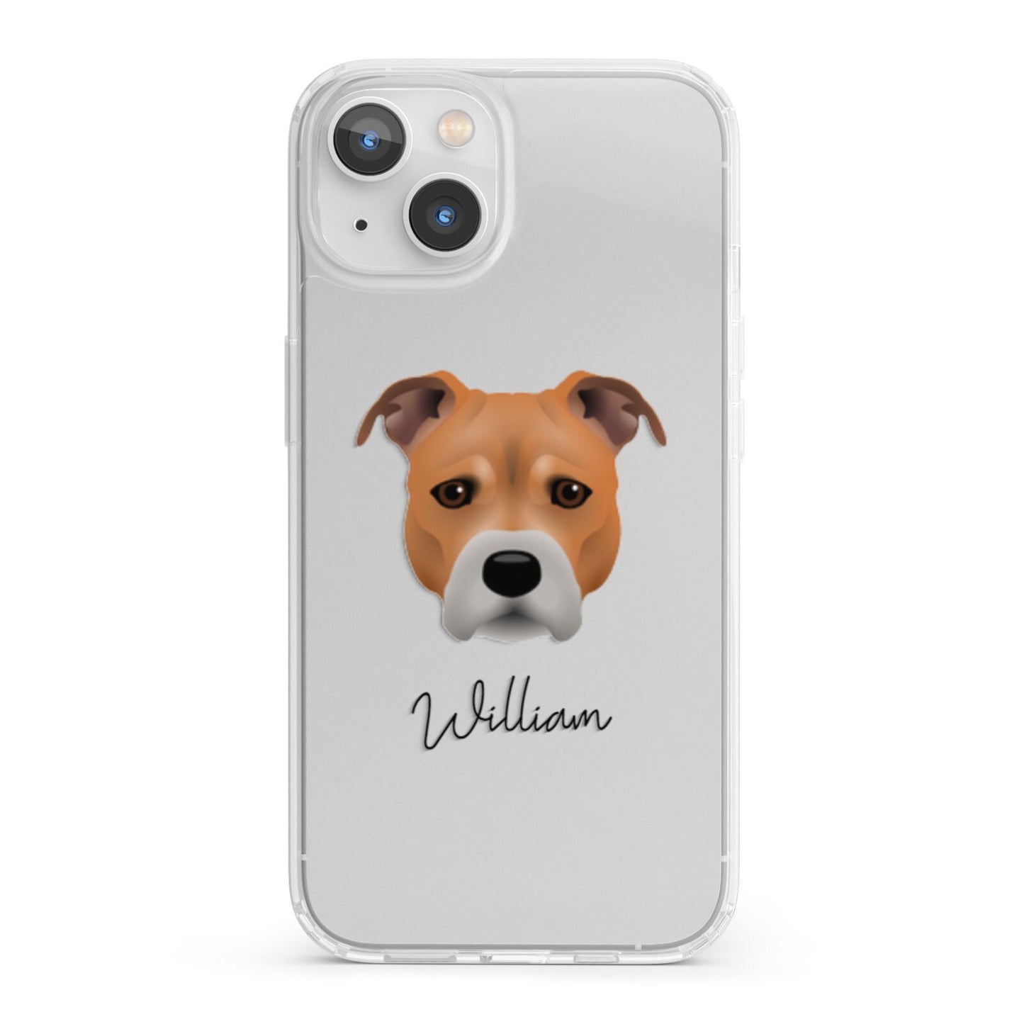 Staffordshire Bull Terrier Personalised iPhone 13 Clear Bumper Case