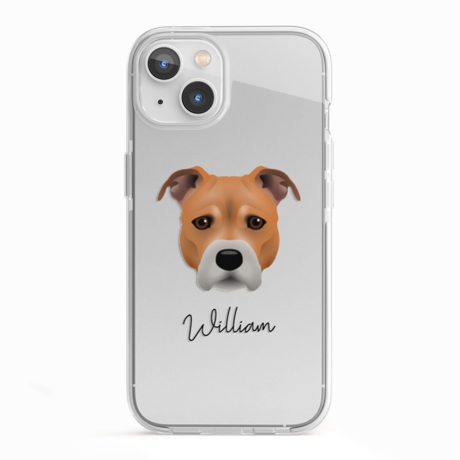 Staffordshire Bull Terrier Personalised iPhone 13 TPU Impact Case with White Edges
