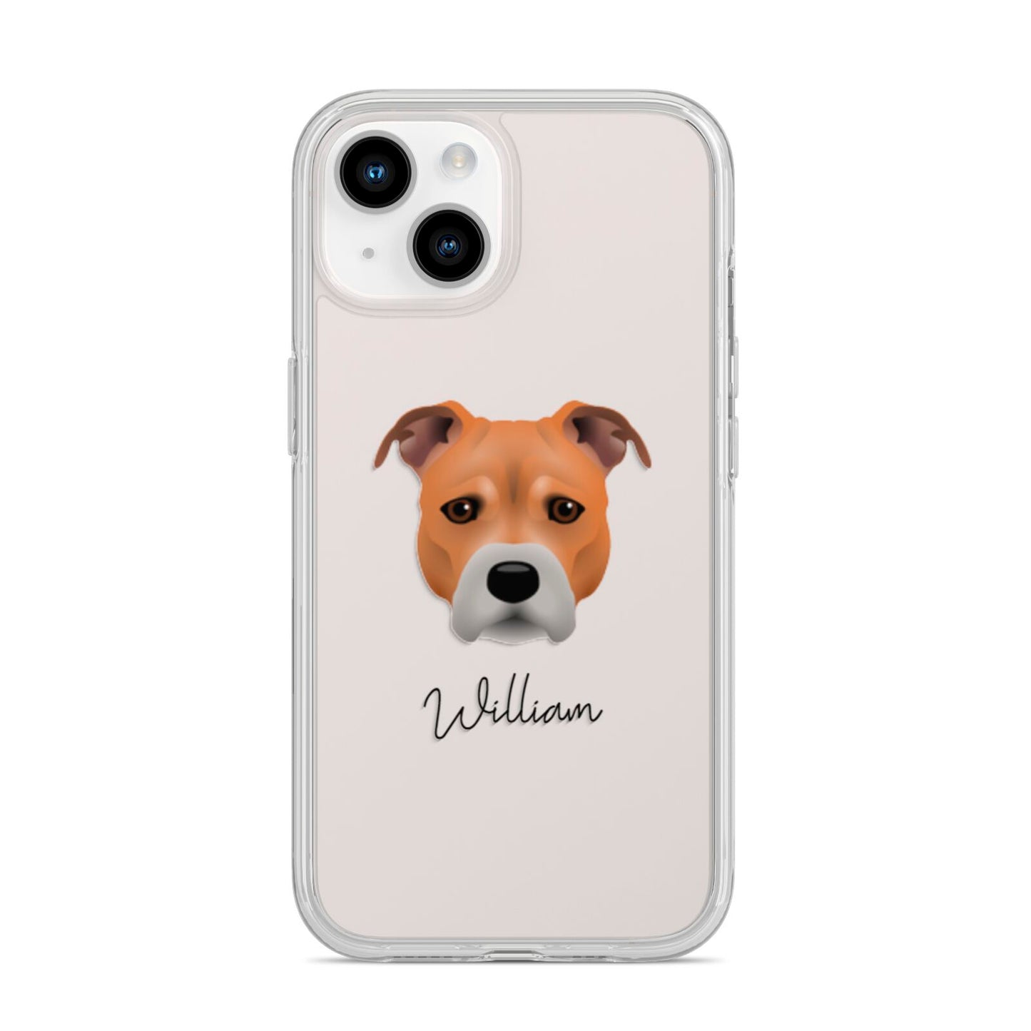 Staffordshire Bull Terrier Personalised iPhone 14 Clear Tough Case Starlight