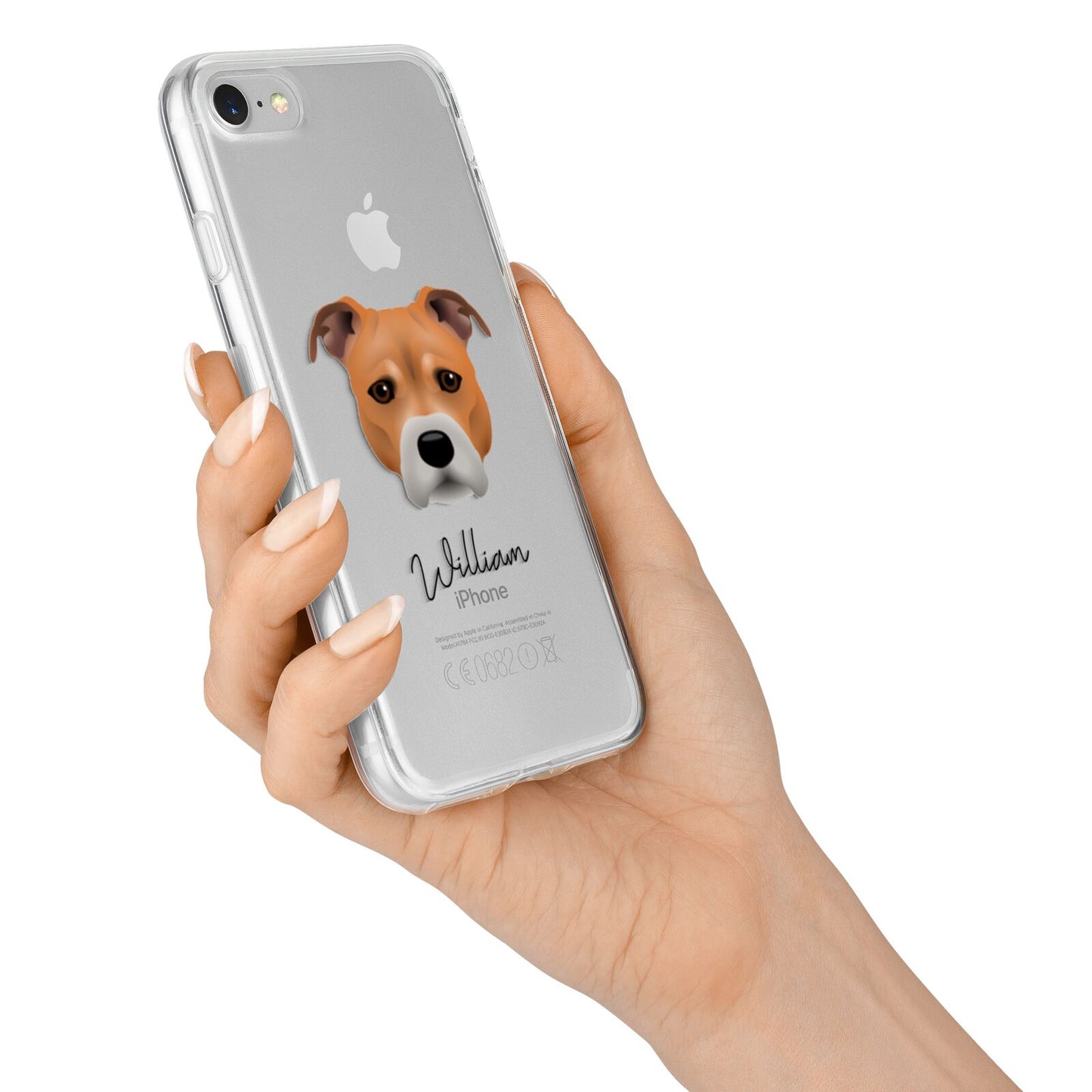 Staffordshire Bull Terrier Personalised iPhone 7 Bumper Case on Silver iPhone Alternative Image