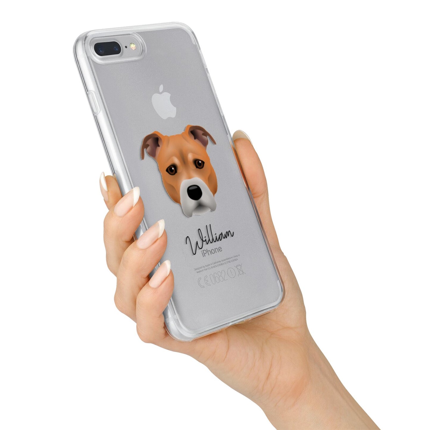 Staffordshire Bull Terrier Personalised iPhone 7 Plus Bumper Case on Silver iPhone Alternative Image