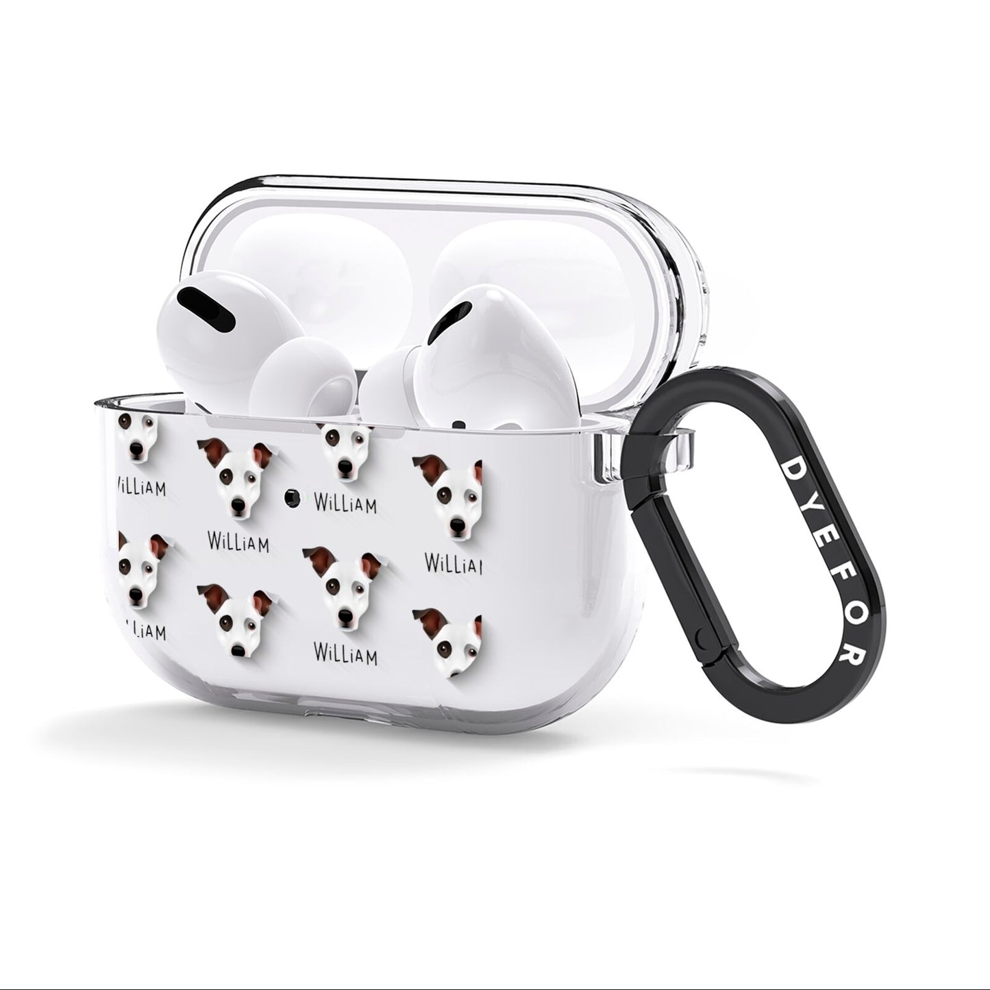 Staffy Jack Icon with Name AirPods Clear Case 3rd Gen Side Image