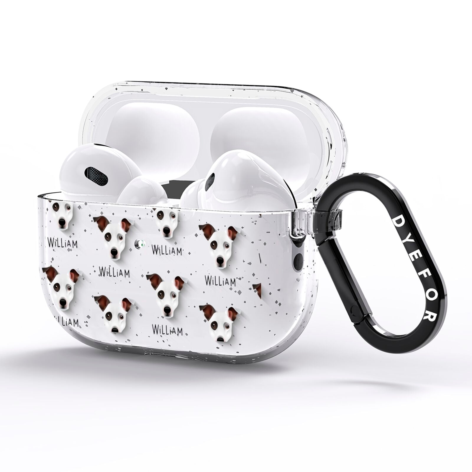 Staffy Jack Icon with Name AirPods Pro Glitter Case Side Image