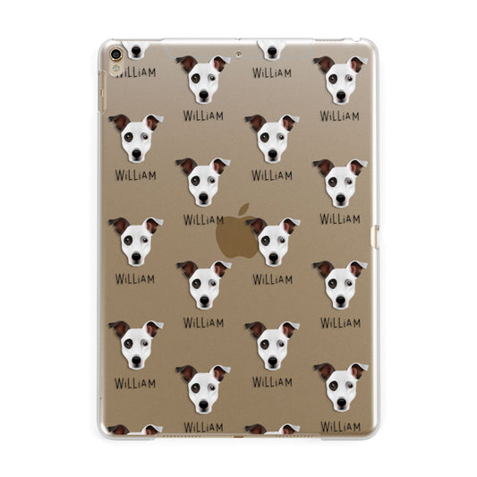 Staffy Jack Icon with Name Apple iPad Gold Case