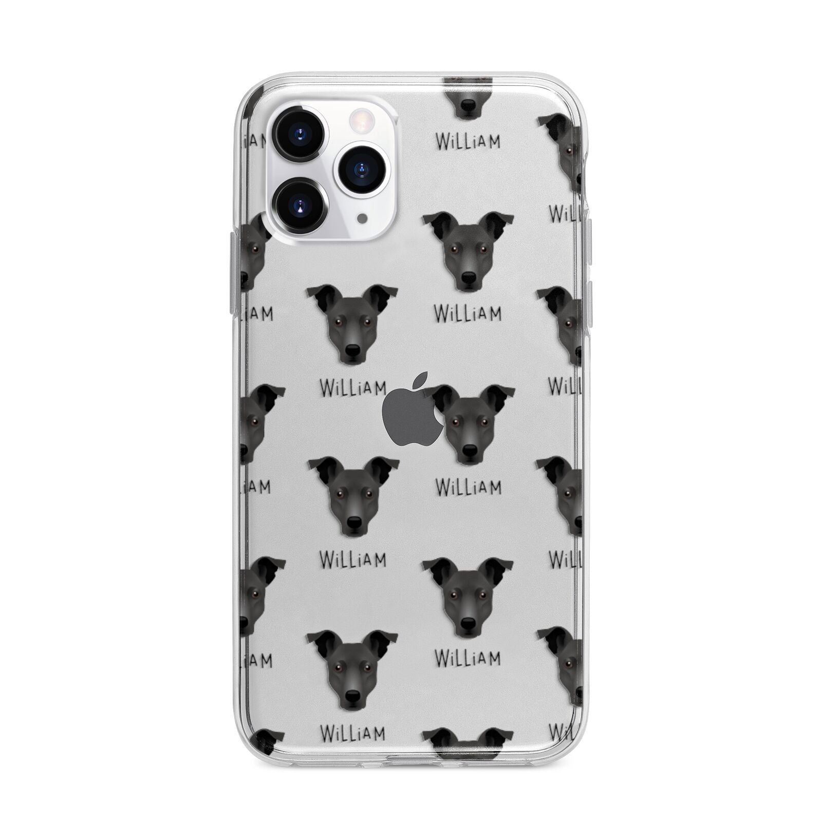 Staffy Jack Icon with Name Apple iPhone 11 Pro Max in Silver with Bumper Case