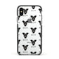 Staffy Jack Icon with Name Apple iPhone Xs Impact Case Black Edge on Silver Phone