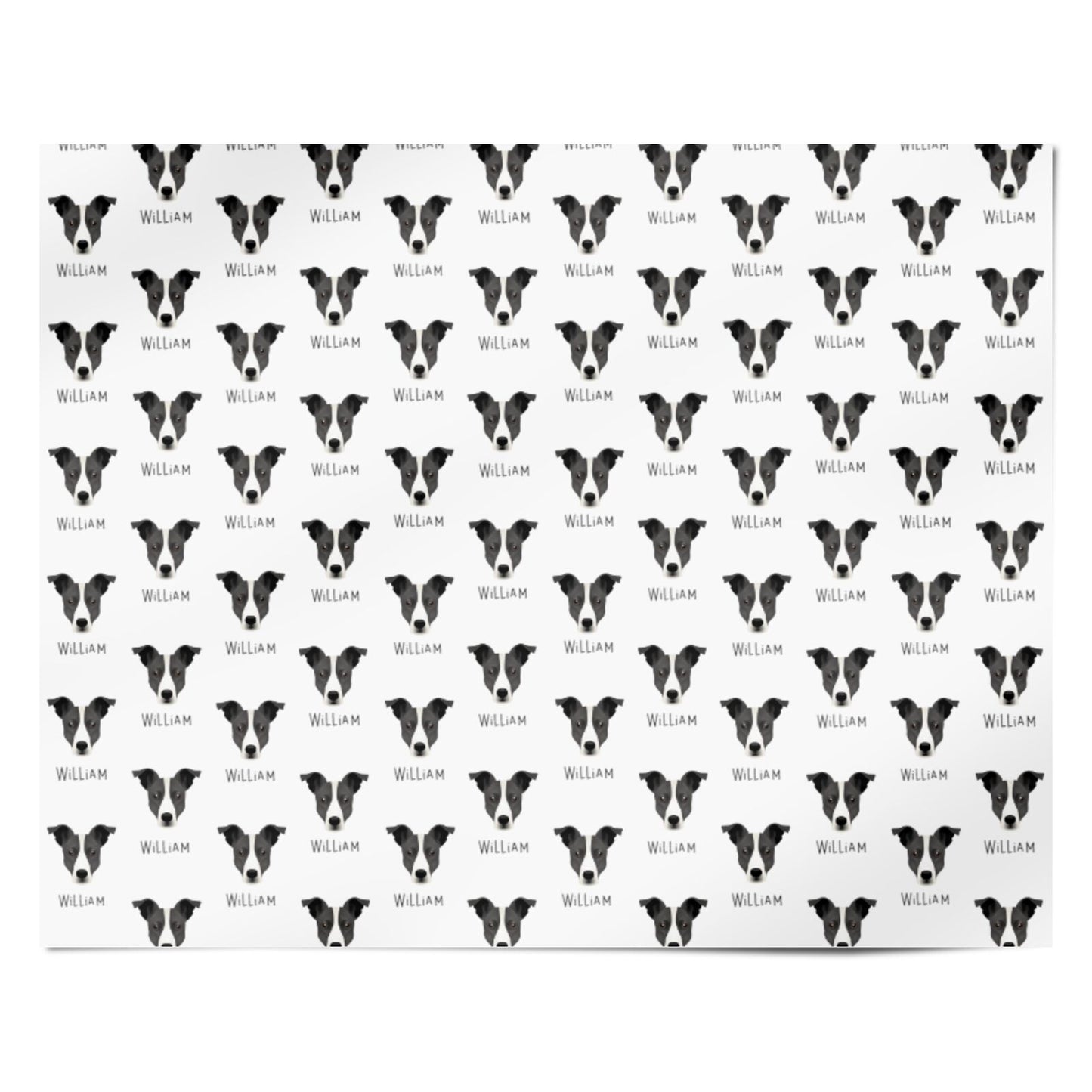 Staffy Jack Icon with Name Personalised Wrapping Paper Alternative
