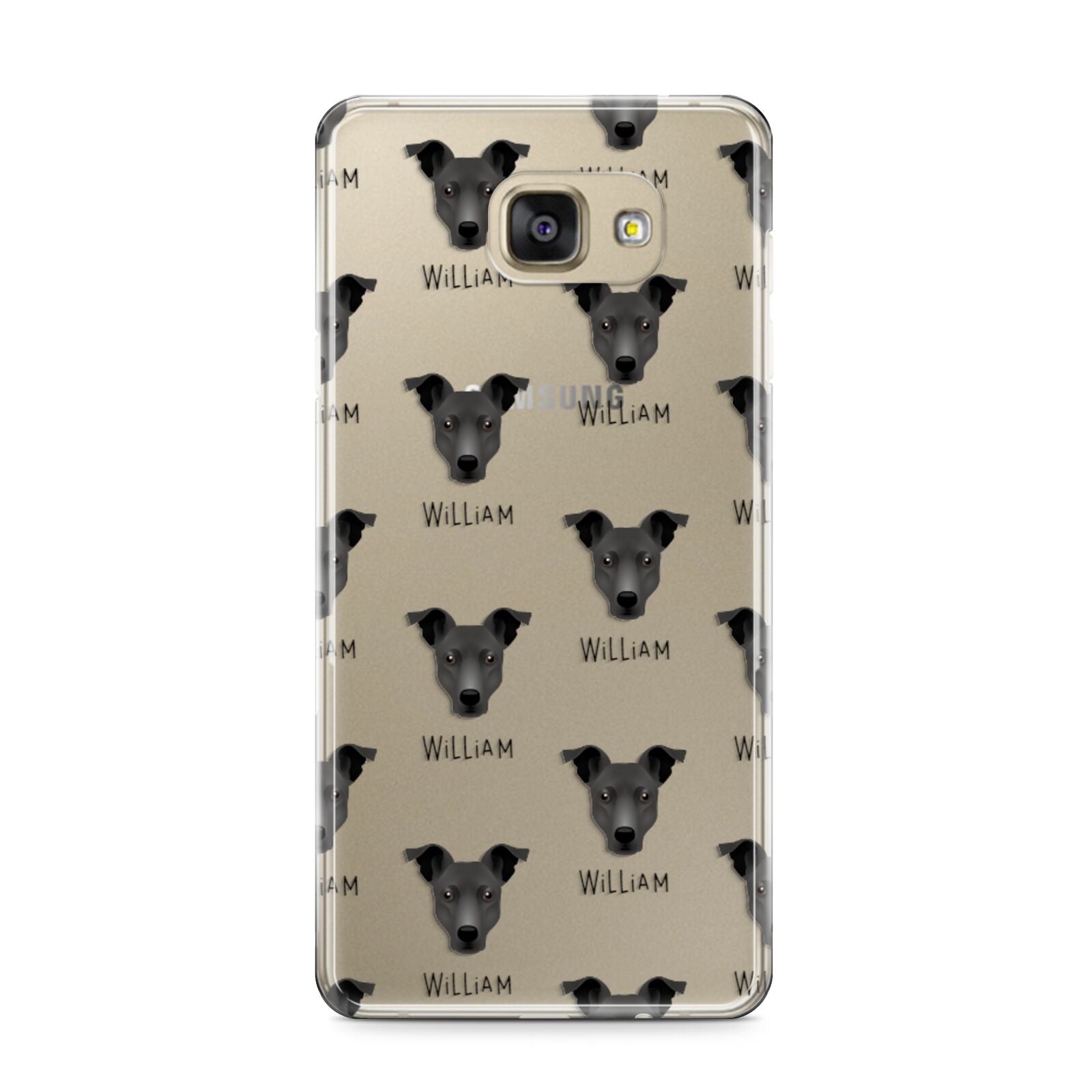 Staffy Jack Icon with Name Samsung Galaxy A9 2016 Case on gold phone