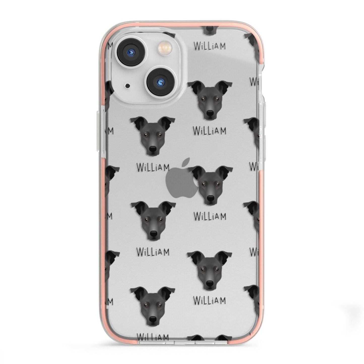 Staffy Jack Icon with Name iPhone 13 Mini TPU Impact Case with Pink Edges