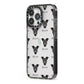 Staffy Jack Icon with Name iPhone 13 Pro Black Impact Case Side Angle on Silver phone