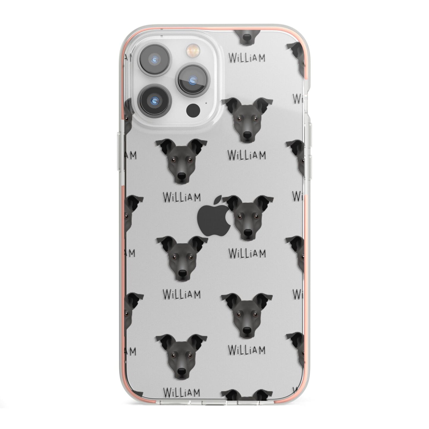 Staffy Jack Icon with Name iPhone 13 Pro Max TPU Impact Case with Pink Edges