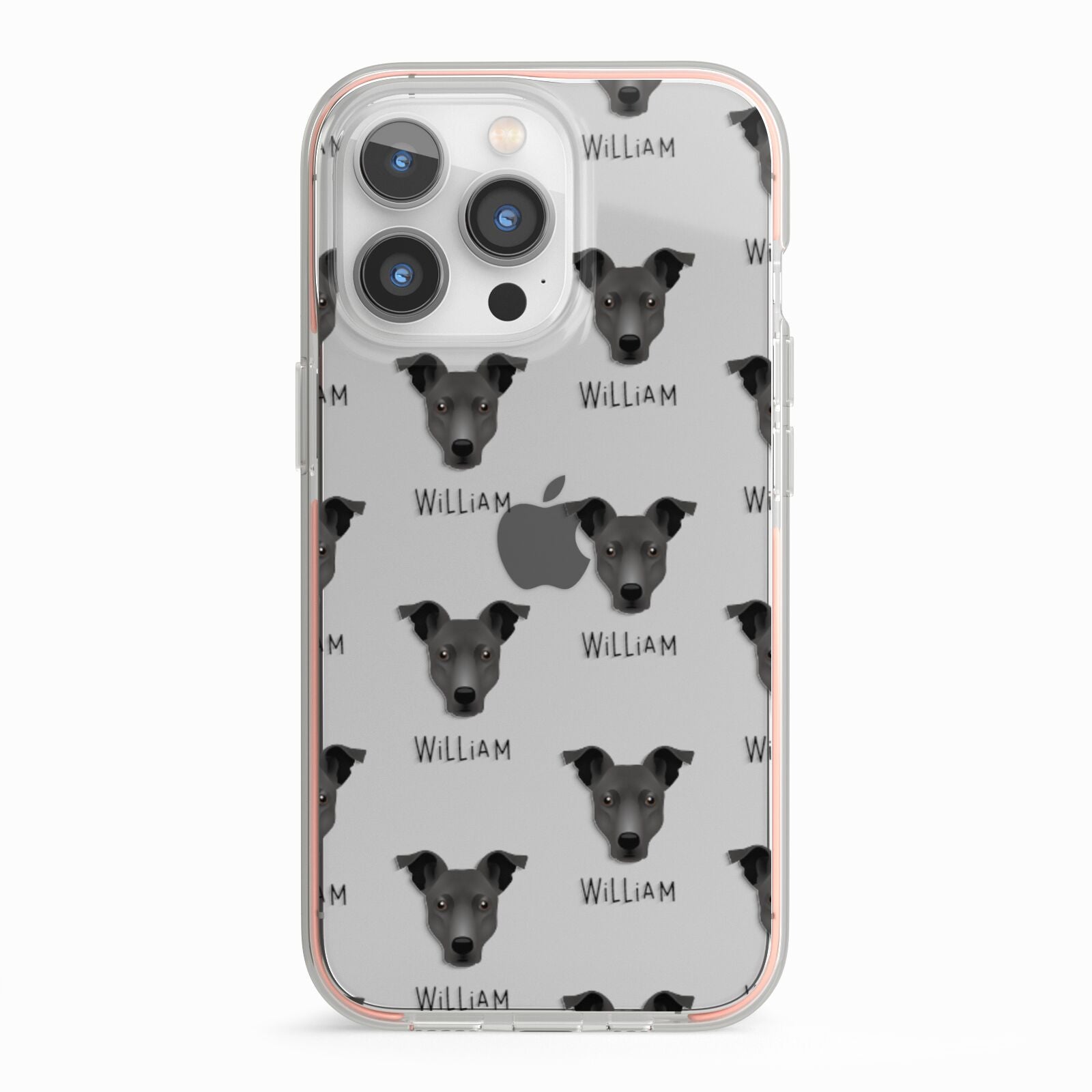 Staffy Jack Icon with Name iPhone 13 Pro TPU Impact Case with Pink Edges