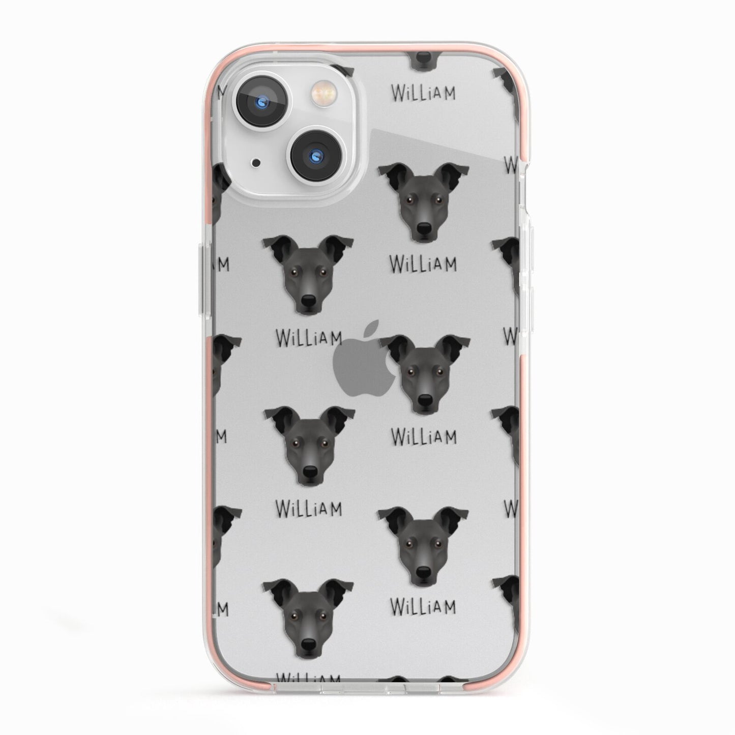 Staffy Jack Icon with Name iPhone 13 TPU Impact Case with Pink Edges