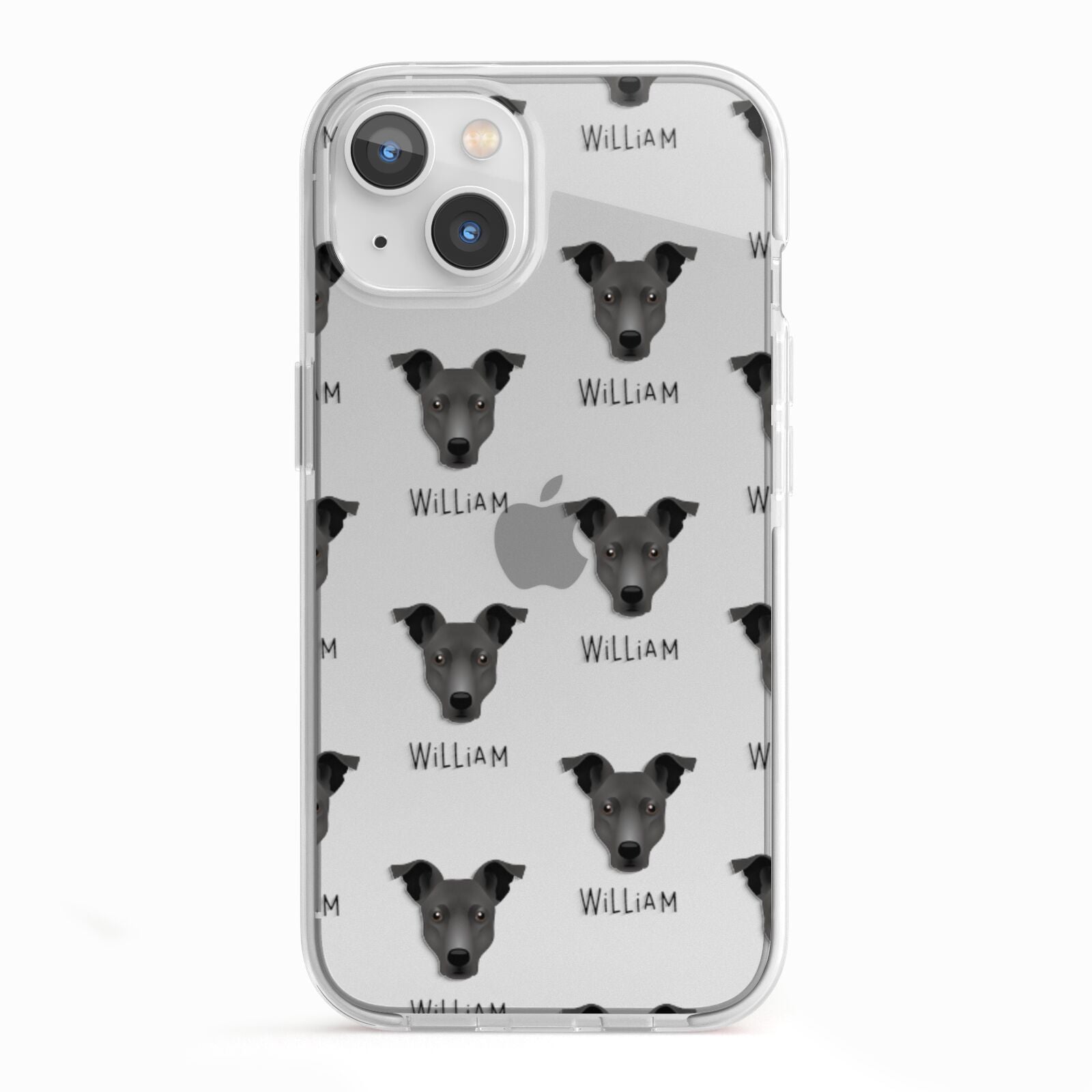 Staffy Jack Icon with Name iPhone 13 TPU Impact Case with White Edges
