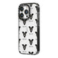 Staffy Jack Icon with Name iPhone 14 Pro Black Impact Case Side Angle on Silver phone