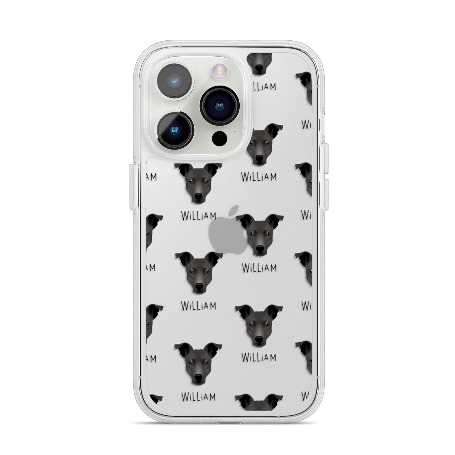 Staffy Jack Icon with Name iPhone 14 Pro Clear Tough Case Silver