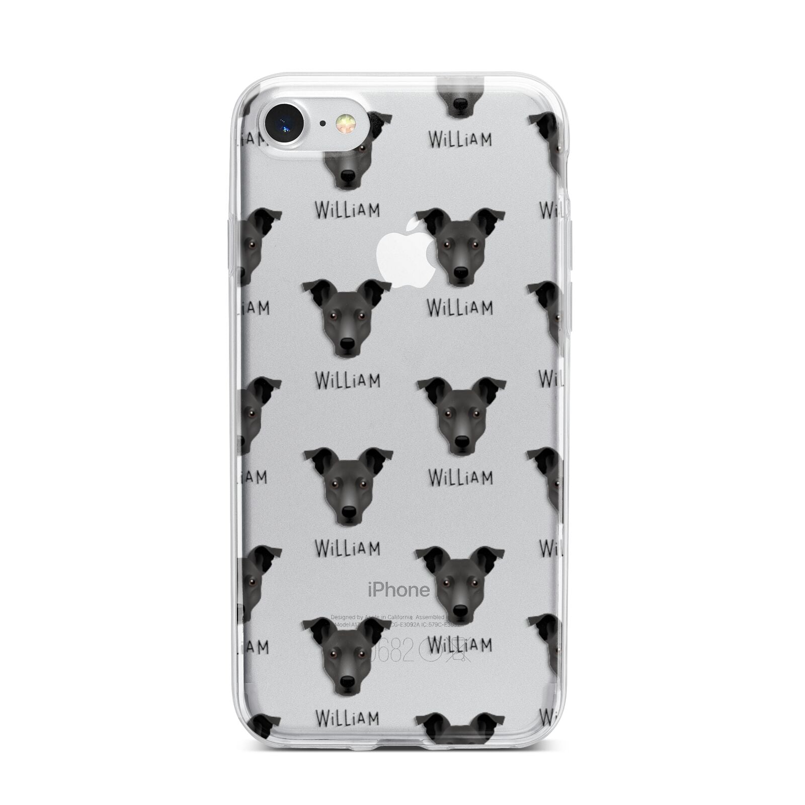 Staffy Jack Icon with Name iPhone 7 Bumper Case on Silver iPhone