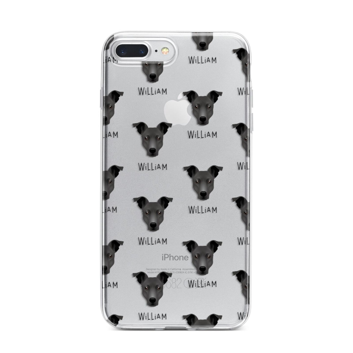 Staffy Jack Icon with Name iPhone 7 Plus Bumper Case on Silver iPhone