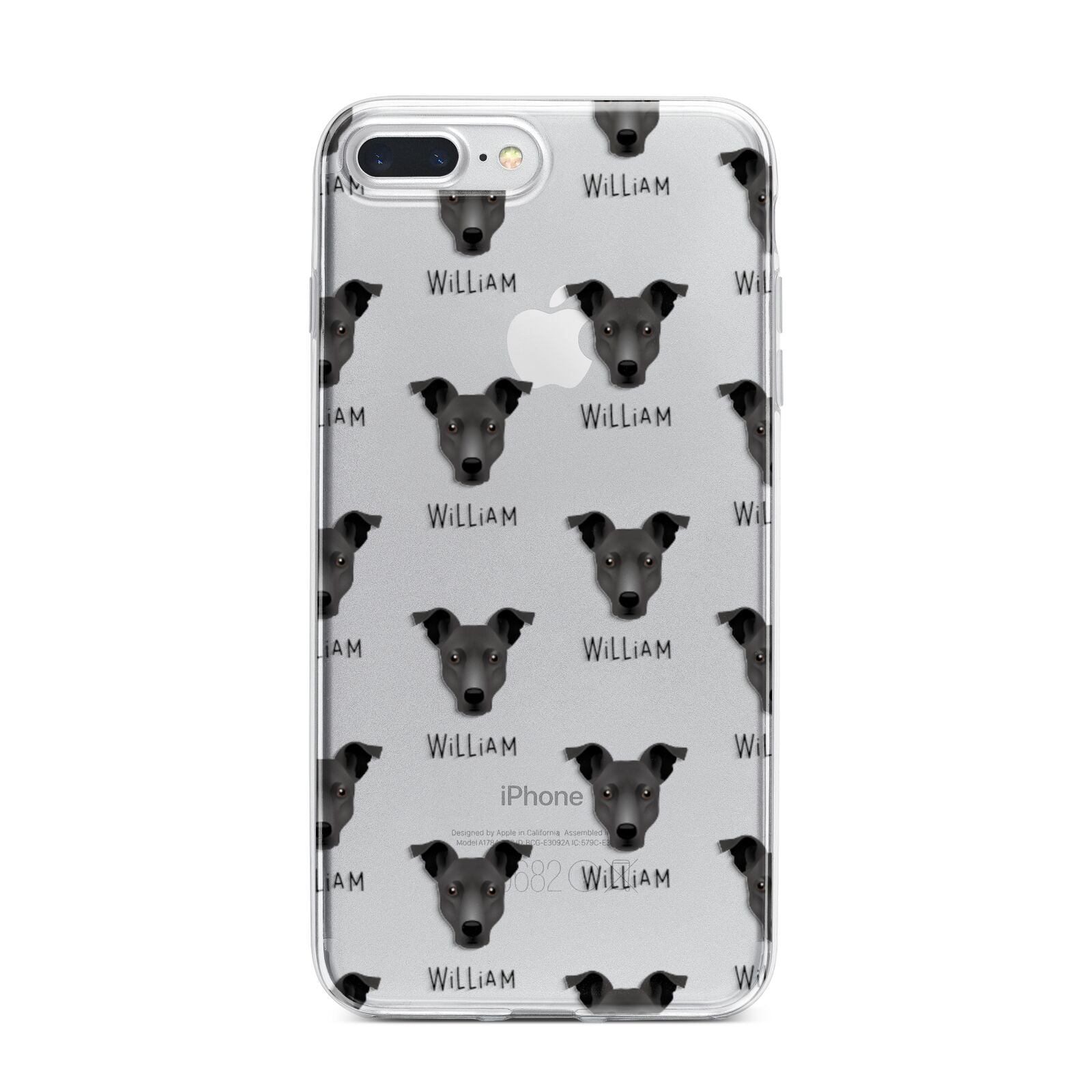 Staffy Jack Icon with Name iPhone 7 Plus Bumper Case on Silver iPhone