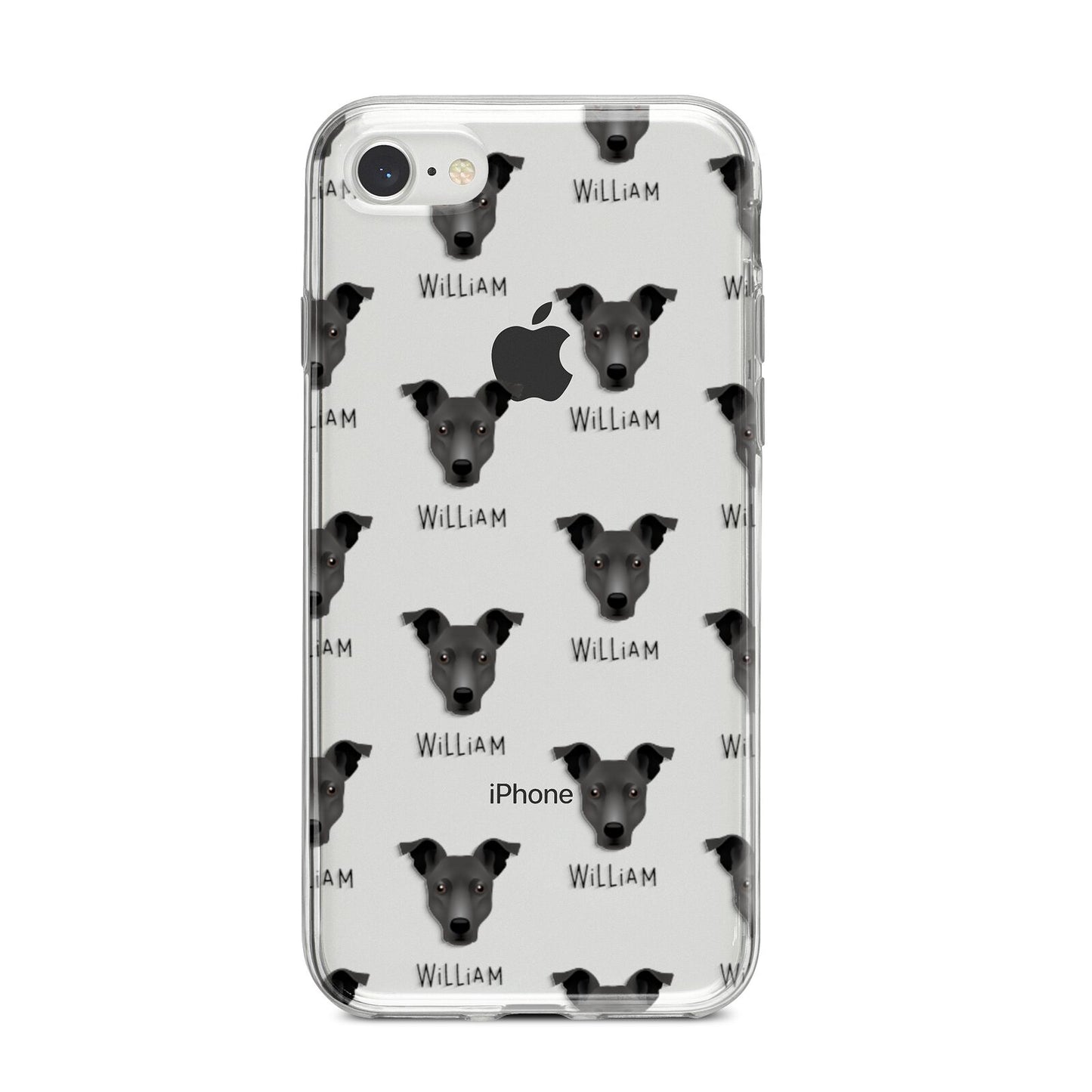 Staffy Jack Icon with Name iPhone 8 Bumper Case on Silver iPhone