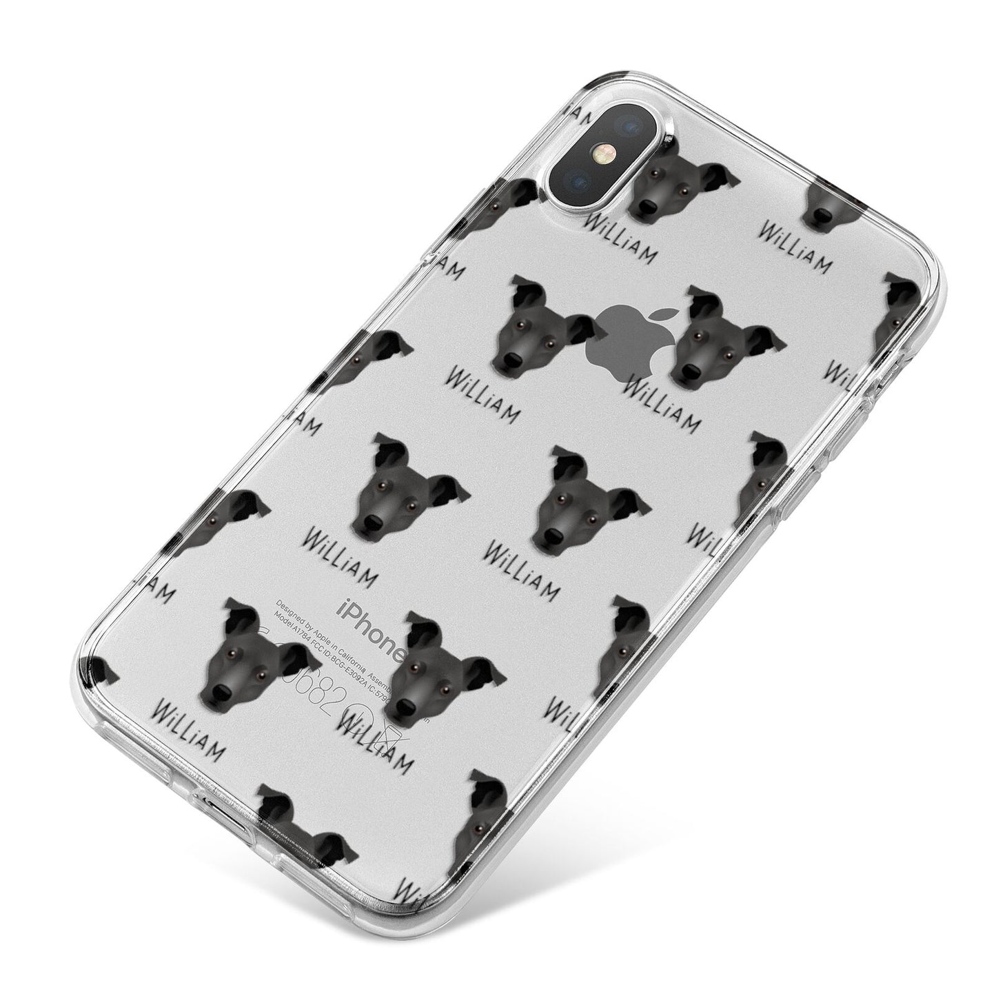 Staffy Jack Icon with Name iPhone X Bumper Case on Silver iPhone