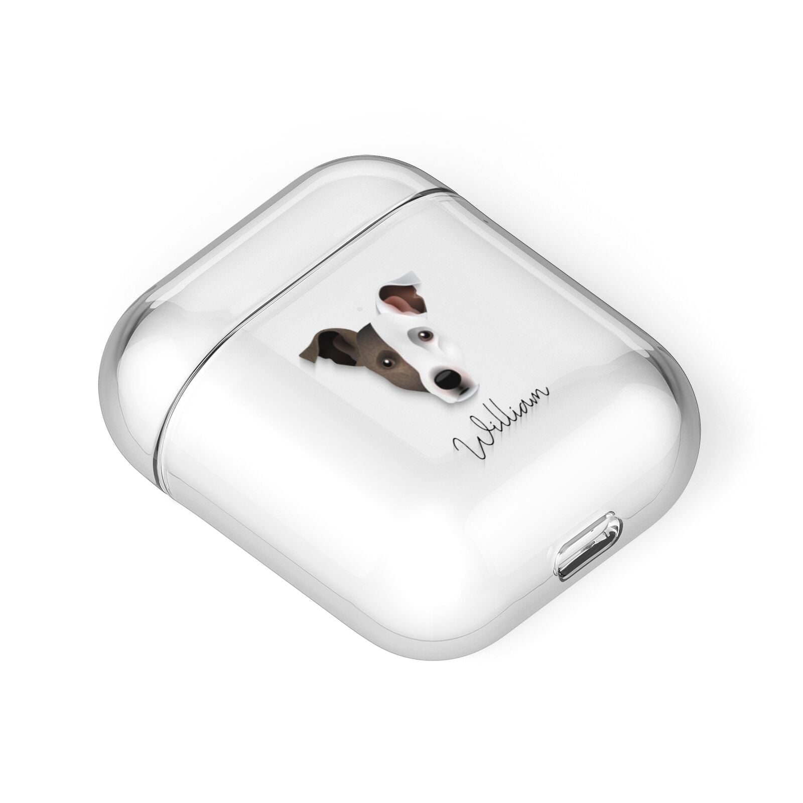 Staffy Jack Personalised AirPods Case Laid Flat