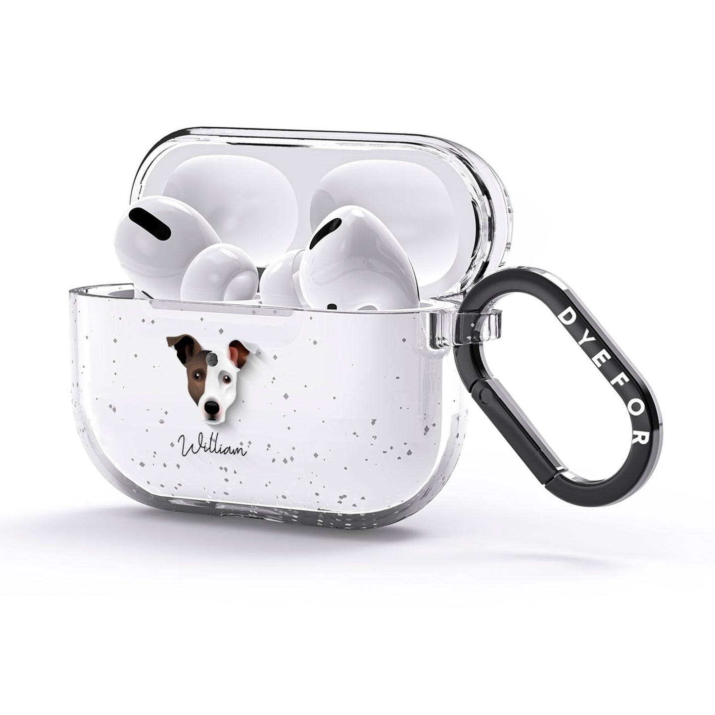Staffy Jack Personalised AirPods Glitter Case 3rd Gen Side Image