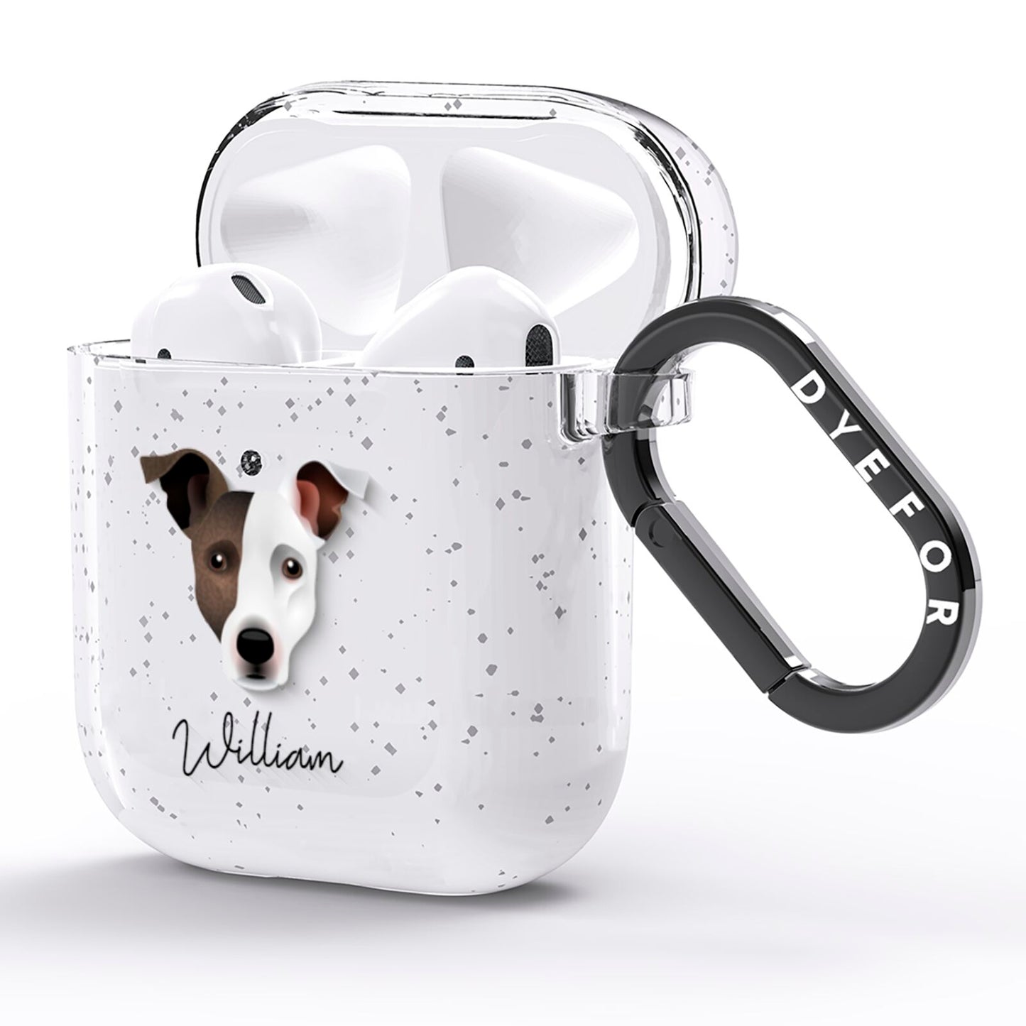 Staffy Jack Personalised AirPods Glitter Case Side Image