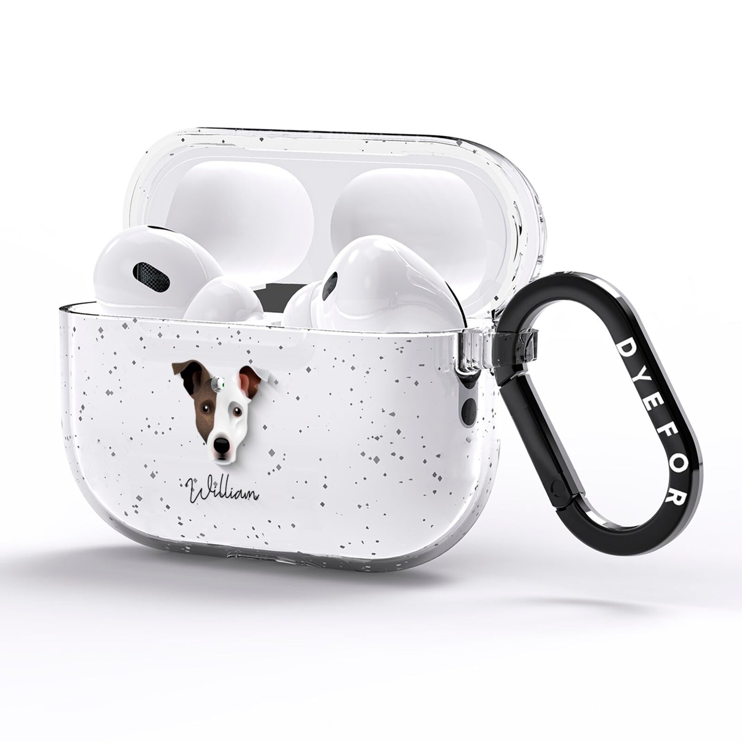 Staffy Jack Personalised AirPods Pro Glitter Case Side Image