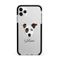 Staffy Jack Personalised Apple iPhone 11 Pro Max in Silver with Black Impact Case